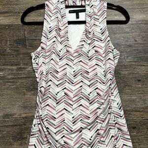 Patterned Sleeveless Top - Pink and Gray
